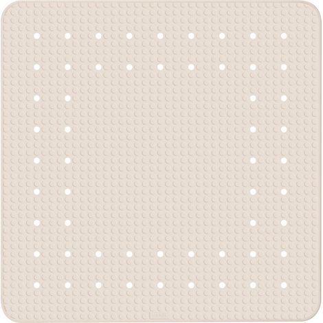WENKO Tappeto da doccia Mirasol, tappeto da bagno antiscivolo, in gomma, 54x54 cm, beige (1/4)