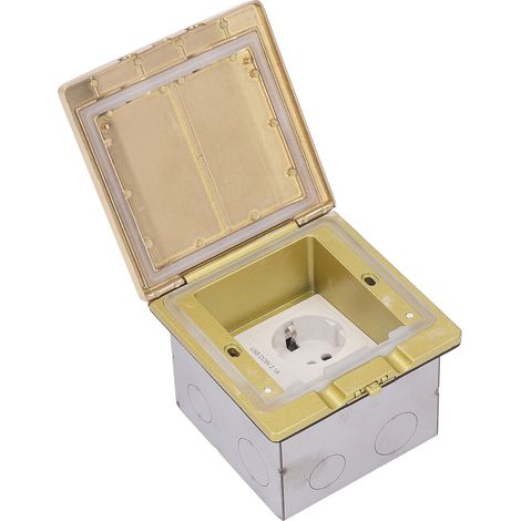 Prise de courant encastrée au sol, étanche à la poussière et à l'eau, avec port USB, conforme à la norme européenne 250 V. (1/5)