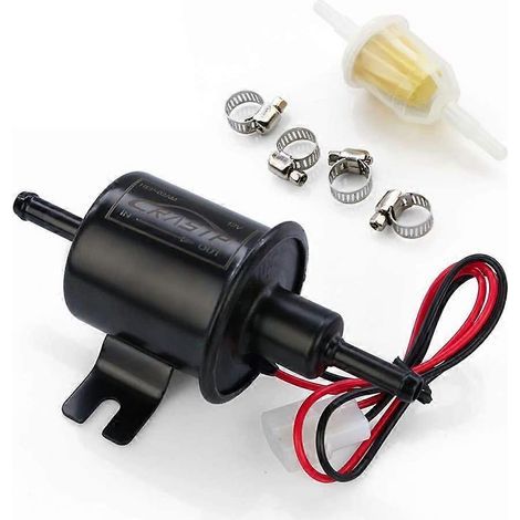 Pompe à carburant 12 V, universelle électrique, HEP-02A, en ligne, haute pression 3-6 psi, à vis, noire, basse pression (1/5)
