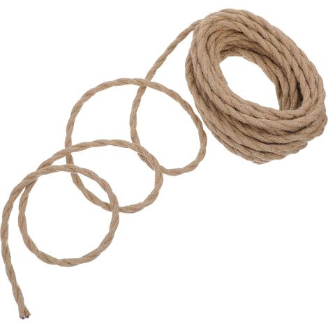 Câble Électrique Vintage Torsadé Chanvre pour Lampe Suspension Industrielle Cordon Robuste et Flexible pour Luminaires Plafond Rétro (1/5)