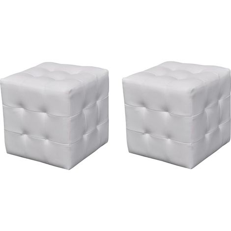 vidaXL Cubed Stools White (1/4)