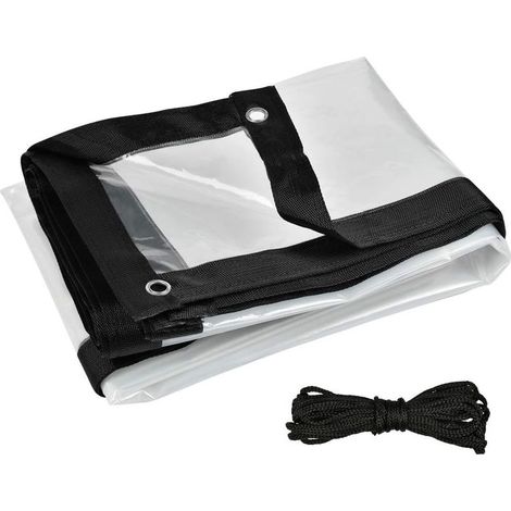 Bâche Transparente Imperméable avec Oeillets et Corde Bâche de Protection Bâche Extérieure Imperméable Bâches pour Abri de Balcon, Jardin, Serre, Plantes (2x4m) (1/5)