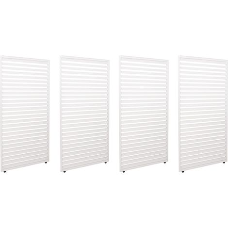 [NEUWERTIG] 4er-Set Aluminium Paneele für Pergola HHG-510, Terrassenüberdachung, Lamellenpaneel Modul, 204x369cm weiß (1/5)