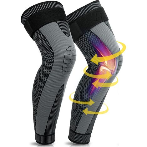 Genouillere De Compression - Soutien Genou Elastique Avec Velcro - Pour Course Activite Sportive Arthrose Menisque ACL - Par Paire (1/5)