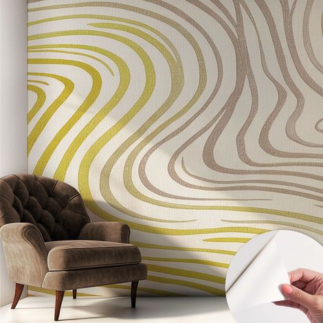 Selbsthaftend Tapete für Wohnzimmer Schlafzimmer Küche - Wanddekoration Fließende Eleganz 250x250 cm (1/5)