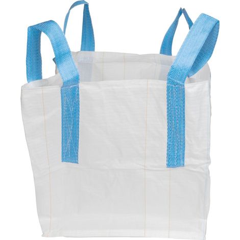 Sack BigBag TOF4, 70x70x70 cm, PP, 4 Schlaufen, weiß, Sack gerader Boden, max. 800 kg (1/3)