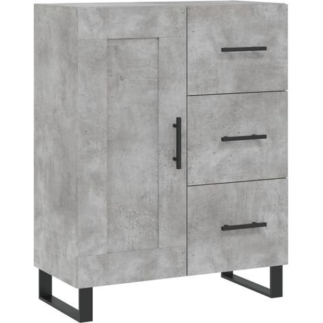 Aparador cómoda mueble de almacenaje organizador cocina salón 695 x 34 x 90 cm madera de ingeniería gris 020032031 (1/5)