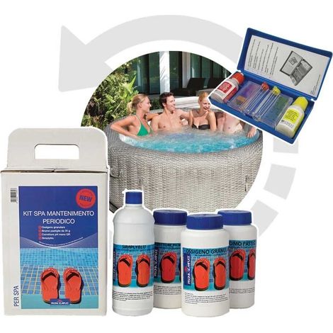 Lapi Kit SPA di Avviamento e Mantenimento Periodico - (kit con 4 prodotti) Ossigeno Granulare, Bromo in Pastiglie, Correttore PH- Meno, Simply Blu - Confezione Da 1 Kit (1/3)