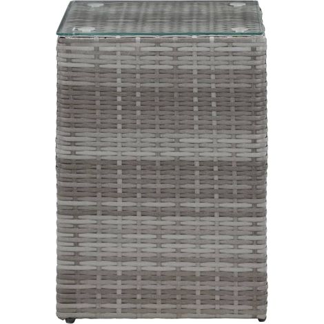 Maison Exclusive - Beistelltisch mit Glasplatte Grau 35 x 35 x 52