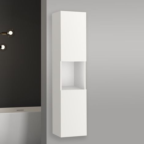 Aica Sanitarios Armario auxiliar de baño, 30 x 30 x 131.5 cm,color blanco (1/5)