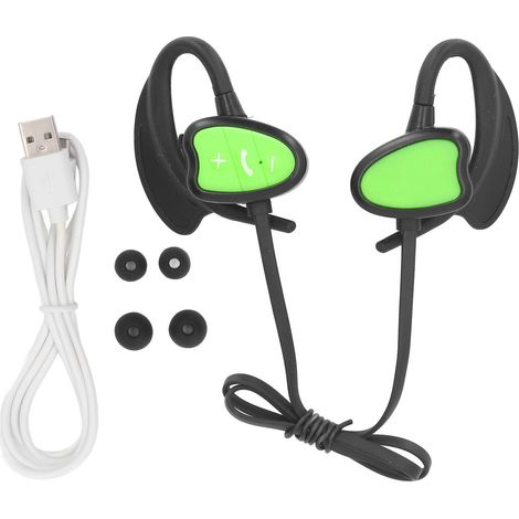 Écouteurs de natation étanches IPX8 Bluetooth 5.4 réduction de bruit sans fil sous l'eau avec mémoire 32Go pour plongée course surf vert (1/5)