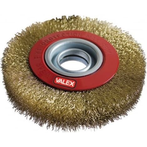 Spazzola pulitrice per smerigliatrice da banco d 150 mm fili acciaio valex (1/2)