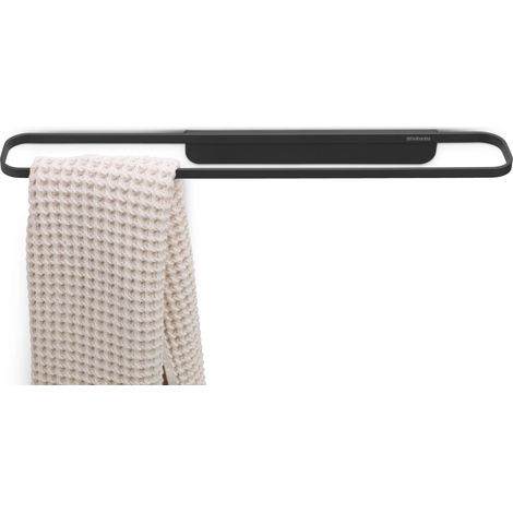 Brabantia - Mindset Porta Asciugamani da Bagno - Adatto ad Asciugamani Normali e Grandi - Resistente alla Corrosione - Portata 2 kg - Materiale di Fissaggio Incluso - Infinite Grey - 56 x 8.5 x 5 cm (1/4)