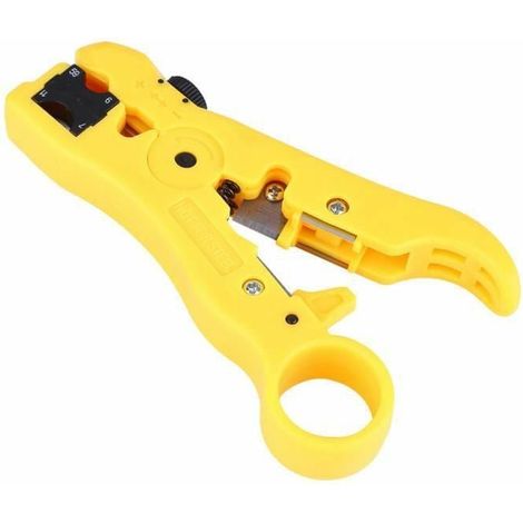 Herramienta de crimpado de cables, conector coaxial, herramienta de crimpado de cables coaxiales, pelacables, herramienta de compresión, práctica y práctica. (1/4)