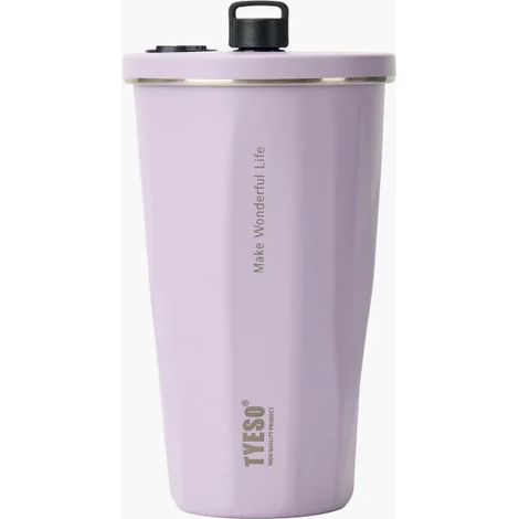 Bouteille isotherme (violette, 470 ml) avec paille rétractable, double isolation sous vide, facile à nettoyer. (1/3)