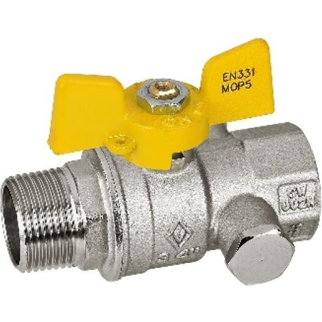 VALVOLA A SFERA PER GAS MF CON PRESA DI PRESSIONE 1"