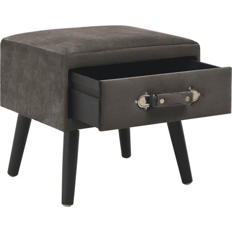 Maison Exclusive - Mesita de noche gris 40x35x40 cm terciopelo (1/5)