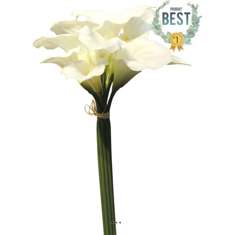 Bouquet d'Arum Calla artificiel, 12 têtes, H 45 cm Crème - BEST - couleur: Crème (1/3)
