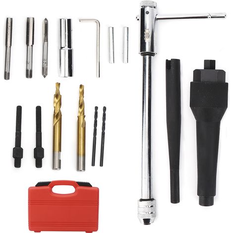 Kit d'outils extracteur de bougies de préchauffage 16 pièces, outil de réparation 1/4 po - 28 UNF M10xP10 M8x1,0 (1/5)