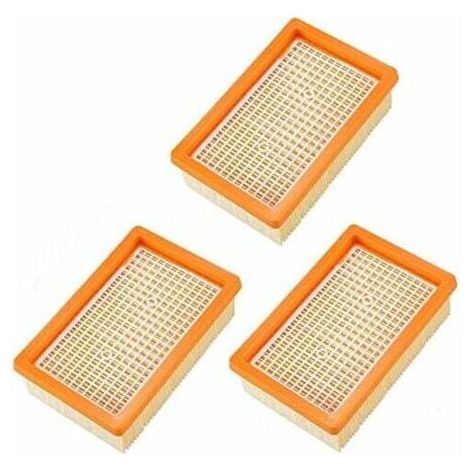 Lot de 3 filtres de rechange pour aspirateur KARCHER plissé plat MV4 MV5 MV6 WD4 WD5 WD6 P Premium WD5