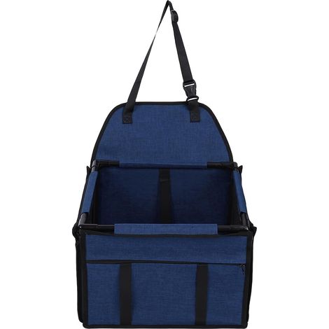 Siège d'auto pour Chien de Petite Taille, Rehausseur de Voiture Portable et Respirant pour Chiot, Lit de Transport pour Chien pour Le Printemps et l'été, 15,35 X 15,35 X 10,6 Pouces (Bleu (1/5)