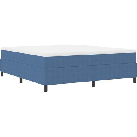 Cadre de lit plateforme-Structure de lit Bleu 180 x 200 cm tissu (1/5)