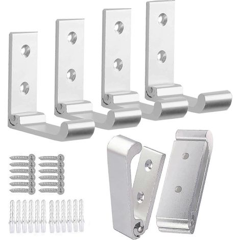 Klappbare Kleiderhaken (6er-Set), faltbare Wandhaken aus Edelstahl und Aluminium zum Aufhängen von Kleidung und Handtüchern. Wandhaken fürs Badezimmer. (1/5)
