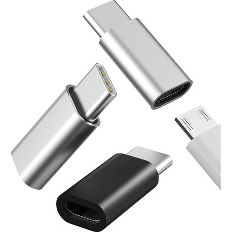 Adaptateur Chargeur Micro USB Femelle vers USB C Mâle (lot de 3) pour 15 Pro Max Plus pour iPad compatible avec Galaxy S22 S23 Ultra Z Flip Convertisseur Câble Android Type-C (1/5)