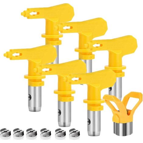 6 pièces Buse Airless,Buse Pistolet Airless pour Pistolet à Peinture Haute Pression (Tapez 515,517,519,521,523,525)
