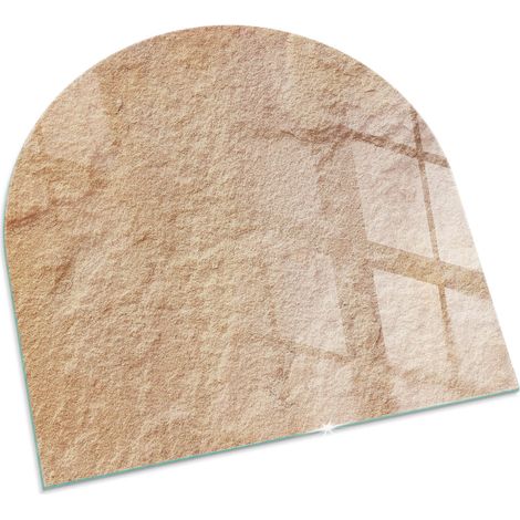 Décorative Plaque Carrée de protection de sol en verre trempé pour cheminée ou poêle moderne Texture de pierre naturelle 100x100 cm (1/5)