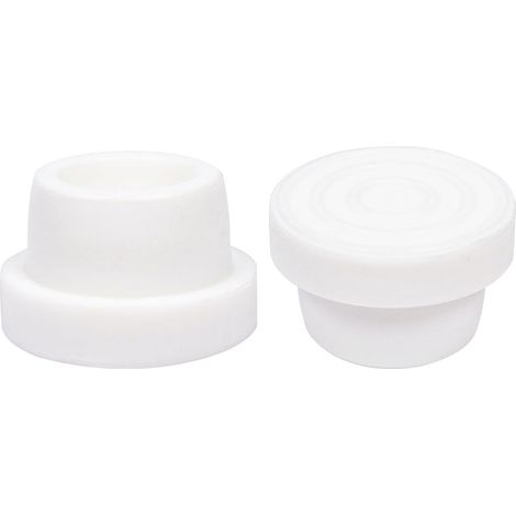 Lot de 2 échelles de piscine en caoutchouc - Avec bouchons en caoutchouc - Accessoires de piscine - Tampons d'échelle blancs (1/5)