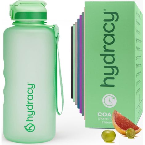 Trinkflasche Zeitmarkierung BPAfrei 2L Strohhalm Aqua Grün (1/5)