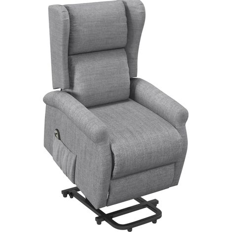 Sillón relax eléctrico con ayuda para levantarse, función reclinable, gris, 200 kg, 74 x 94 x 111 cm (1/5)