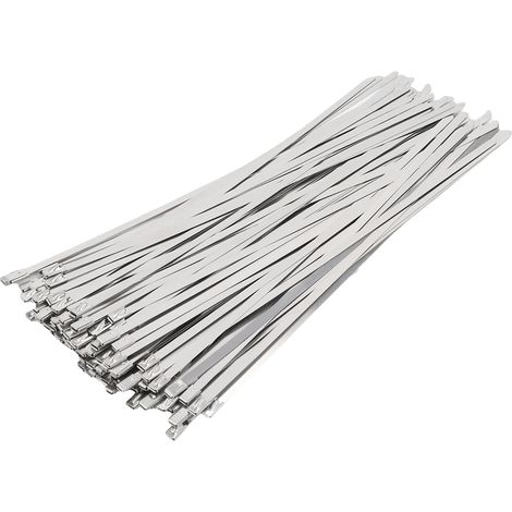 Attaches métalliques en acier inoxydable 100, 304 pièces, revêtement époxy, attache de câble multifonctionnelle et robuste, autobloquante pour machines (1/5)
