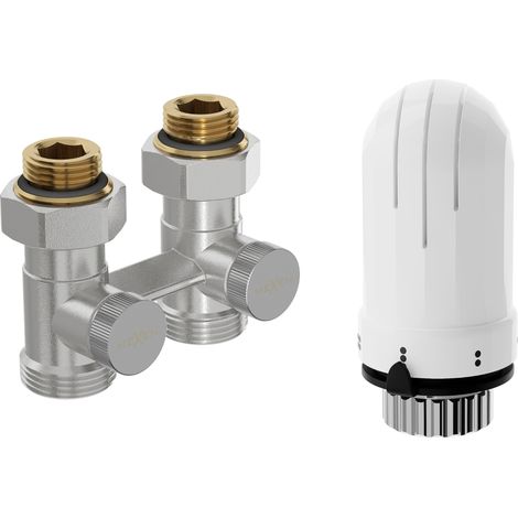 Mexen G03 ensemble thermostatique à deux tubes DN50, droit 1/2"x3/4", nickel - W912-012-938-01 (1/2)