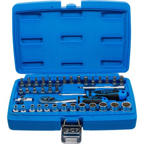 Coffret de Douilles Gear Lock 6,3 mm (1/4") 39 pièces BGS