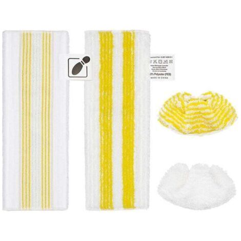 Lot de 4 chiffons en microfibre compatibles avec Kärcher SC2, SC3, SC4, SC5 nettoyeur vapeur, Kit d'accessoires de nettoyeur vapeur lavable(2 lingettes+2 Bonnettes) (1/4)