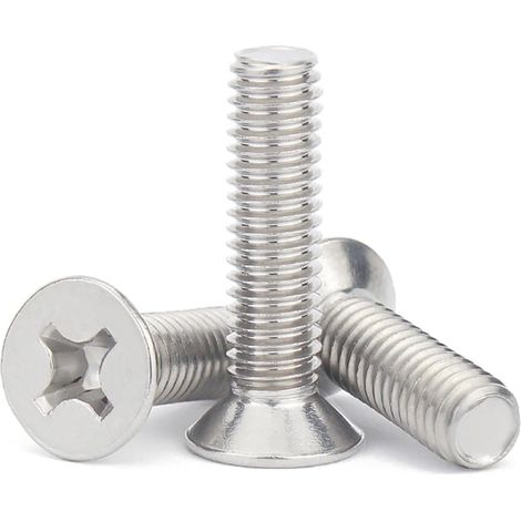 20 vis à tête fraisée Phillips en acier inoxydable 304, longueur 6–50 mm (35
