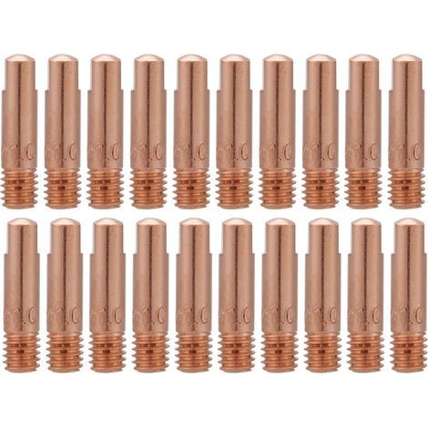 20 Pièces Embouts de Contact Cuivre pour Torche de Soudage MIG/MAG 15AK, Consommables Soudure (1.0mm) (1/5)