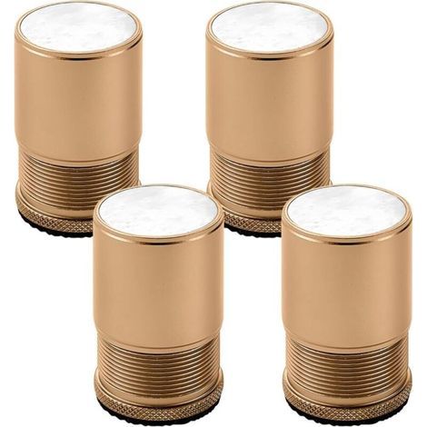 Set di 4 rialzi regolabili in metallo per mobili, rialzi per gambe del letto, piedini per sedie, tavoli, divani, armadi, guardaroba da bagno, colore oro, altezza 4,7 cm-7,9 cm, diametro 40 mm. (1/5)