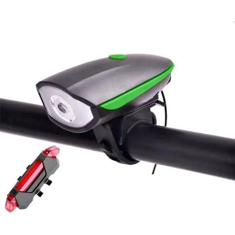 Éclairage vélo - Équipement cycliste - Puissante lampe de nuit - Rechargeable par USB - Trois niveaux d'éclairage - Étanche SANPIE (1/4)