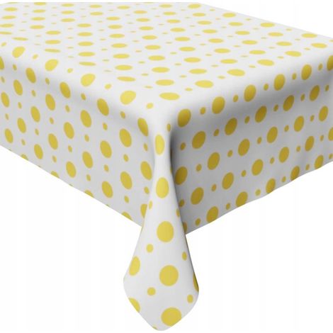 Tovaglia in lamina a pois gialli, 100x130 cm (1/2)