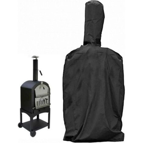 Funda protectora para horno de pizza exterior, con cordón ajustable, impermeable y resistente al polvo, de tela Oxford negra, 45 × 65 × 165 cm (1/5)