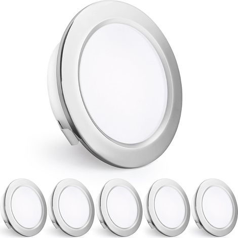 Spots LED Encastrables 230V, 4W 440LM Spots de Plafond 16mm Ultra-Plats 4000K Blanc Neutre Trou de Perçage 55-60mm pour Cuisine, Salon, Chambre, Blanc, Lot de 3 (1/5)