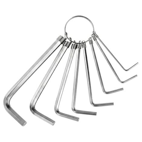 Jeu de 8 clés Allen GVSS, métriques, 1,5 / 2 / 2,5 / 3 / 3,5 / 4 / 5 / 6 mm, clés Allen longues pour la réparation de vélos, voitures et motos, idéales pour le garage et la maison. (1/5)