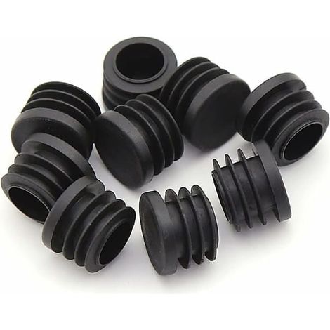 Stuhlbeinkappen, runde Kunststoffkappen, 30 Stück schwarze Rohrendkappen, runde Stuhlgleiter-Schutzkappen (25 mm) (1/5)