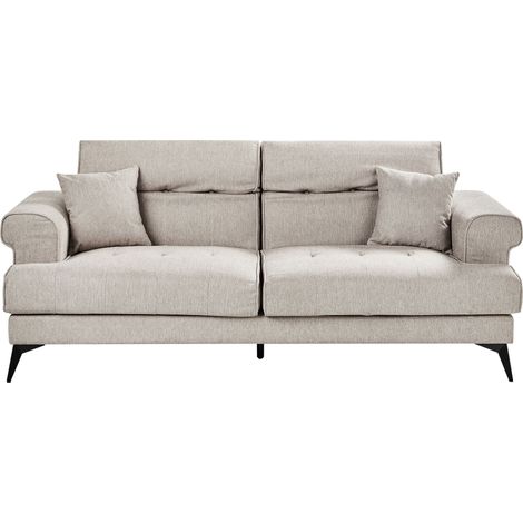 Sofa 3 Seater SKIVE Fabric Taupe (1/5)