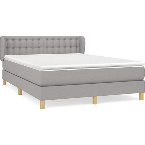 Maison Exclusive - Giroletto a Molle con Materasso Grigio Chiaro 140x200cm Tessuto (1/5)