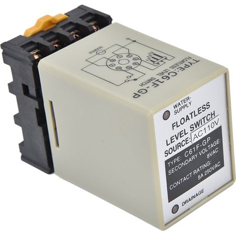 Relais de niveau sans flotteur C61F-GP régulateur de niveau eau boîtier ignifuge éco ABS précision élevée 1 pièce (1/5)