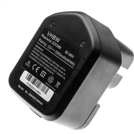 vhbw 1x Akku kompatibel mit Hitachi CD 4D, C5D, C 5D, CL 10D2, DH15D2, CL13D, CL 13D, CD4D, CL10D2 Werkzeug (3300 mAh, NiMH, 12 V)